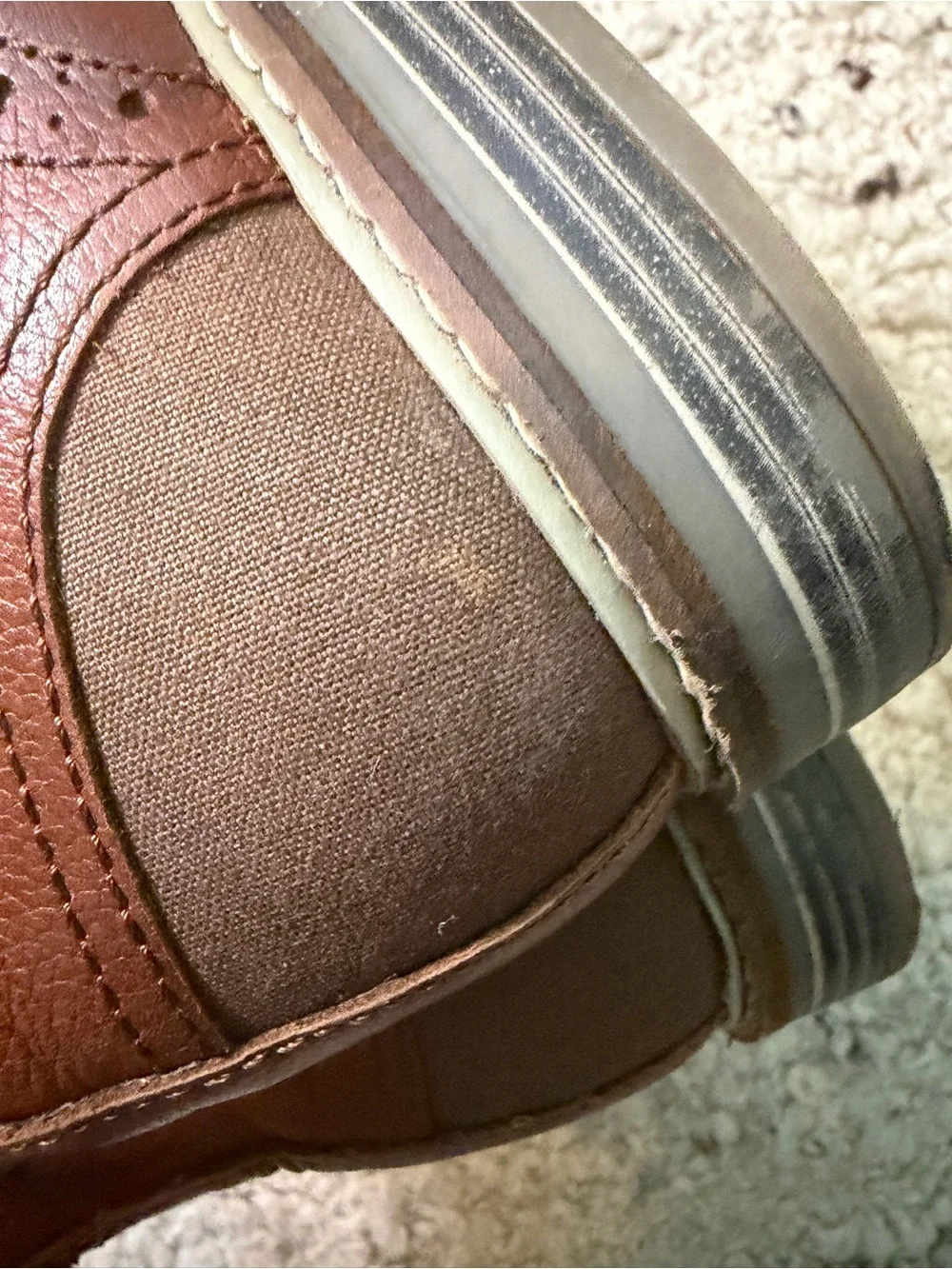 Barbour Men's Brown Leather Wingtip Lace-Up Boots